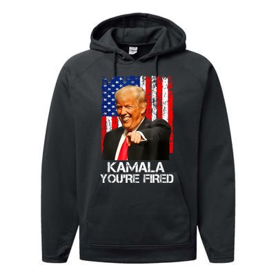 Kamala YouRe Fired Funny President Trump Laughing At Kamala Performance Fleece Hoodie