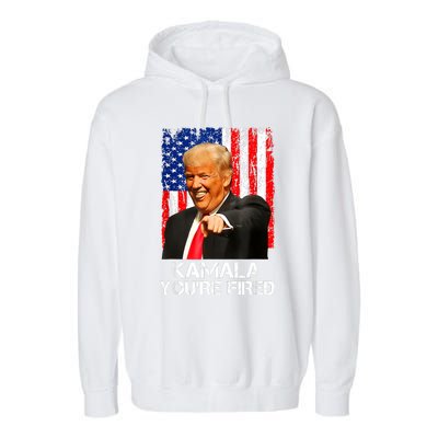 Kamala YouRe Fired Funny President Trump Laughing At Kamala Garment-Dyed Fleece Hoodie