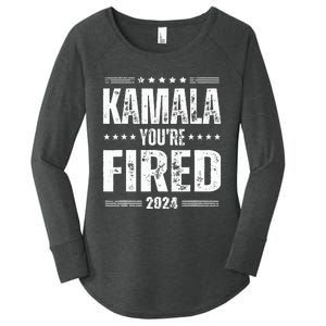 Kamala YouRe Fired Funny Anti Kamala Harris Election 2024 Women's Perfect Tri Tunic Long Sleeve Shirt