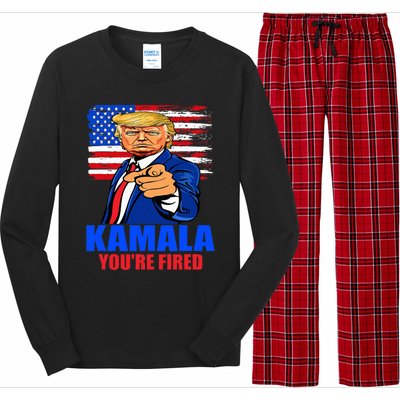 Kamala YouRe Fired Donald Trump 2024 Anti Harris Pro Trump Long Sleeve Pajama Set