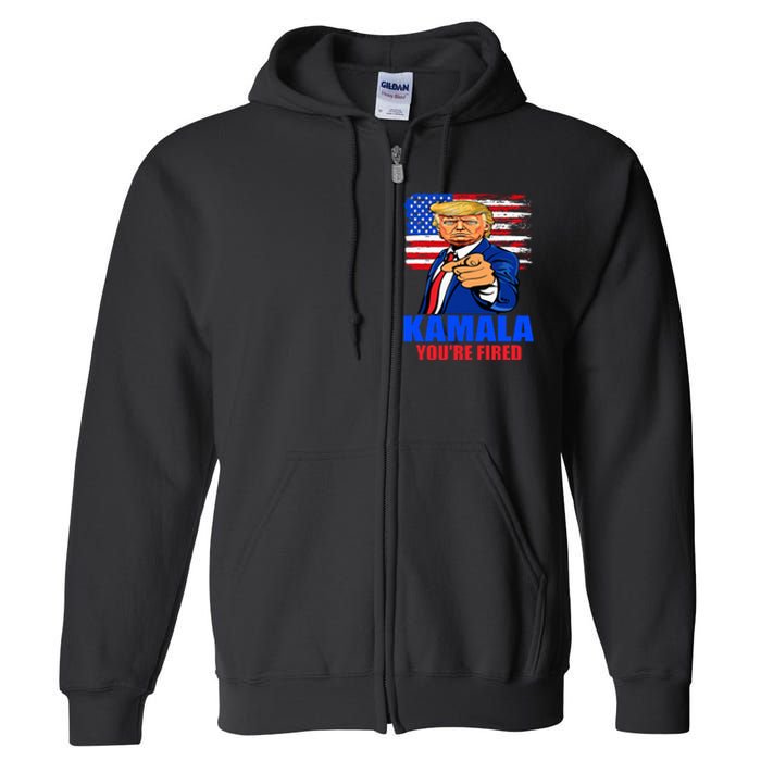 Kamala YouRe Fired Donald Trump 2024 Anti Harris Pro Trump Full Zip Hoodie