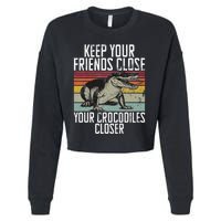 Keep Your Friends Close Your Crocodiles Closer Crocodile Cropped Pullover Crew