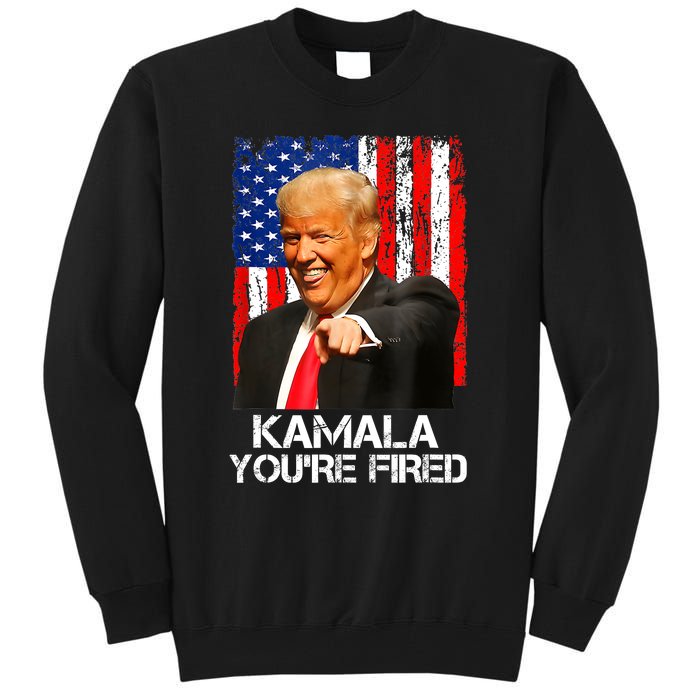 Kamala YouRe Fired Funny President Trump Laughing At Kamala Tall Sweatshirt