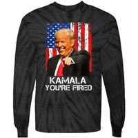 Kamala YouRe Fired Funny President Trump Laughing At Kamala Tie-Dye Long Sleeve Shirt