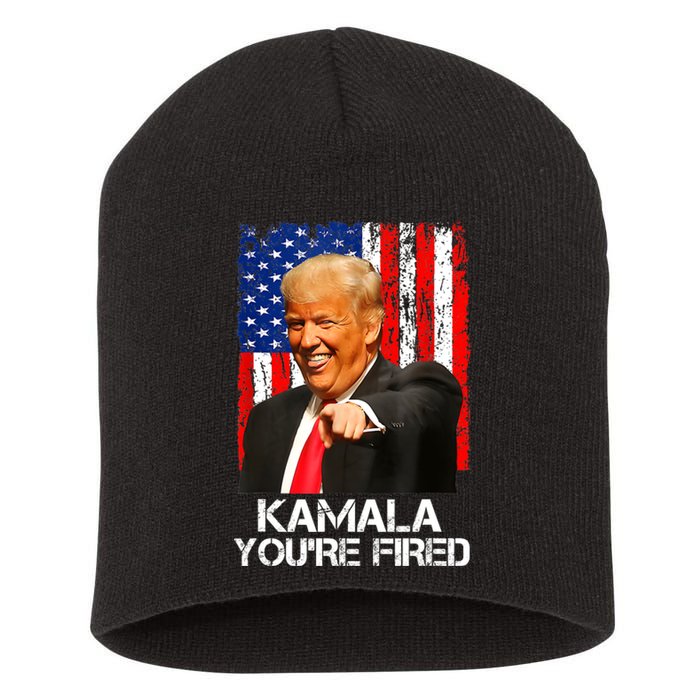 Kamala YouRe Fired Funny President Trump Laughing At Kamala Short Acrylic Beanie