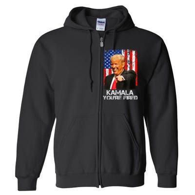 Kamala YouRe Fired Funny President Trump Laughing At Kamala Full Zip Hoodie