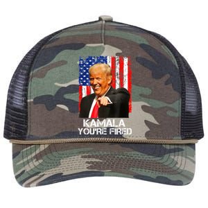 Kamala YouRe Fired Funny President Trump Laughing At Kamala Retro Rope Trucker Hat Cap