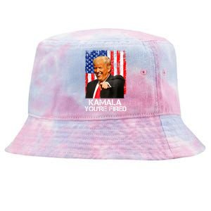 Kamala YouRe Fired Funny President Trump Laughing At Kamala Tie-Dyed Bucket Hat