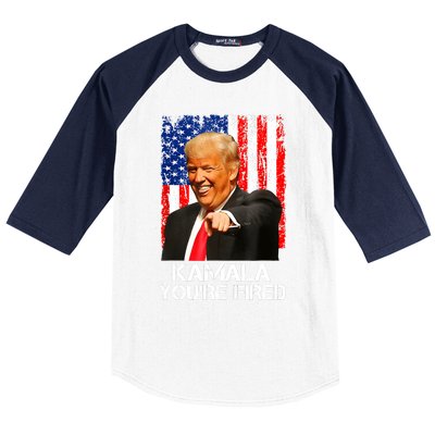 Kamala YouRe Fired Funny President Trump Laughing At Kamala Baseball Sleeve Shirt