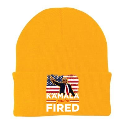 Kamala YouRe Fired Funny President Trump Laughing At Kamala Knit Cap Winter Beanie