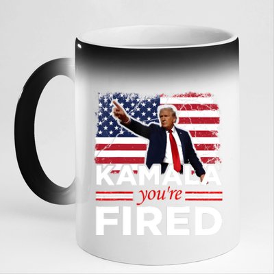 Kamala YouRe Fired Funny President Trump Laughing At Kamala 11oz Black Color Changing Mug