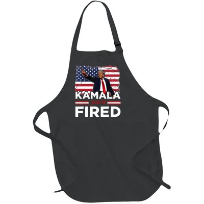 Kamala YouRe Fired Funny President Trump Laughing At Kamala Full-Length Apron With Pockets