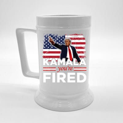 Kamala YouRe Fired Funny President Trump Laughing At Kamala Beer Stein