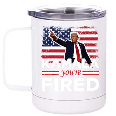 Kamala YouRe Fired Funny President Trump Laughing At Kamala 12 oz Stainless Steel Tumbler Cup