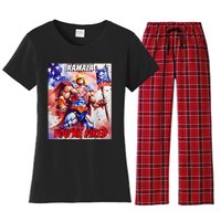 Kamala YouRe Fired Trump Won We All Won 2024 Usa Women's Flannel Pajama Set