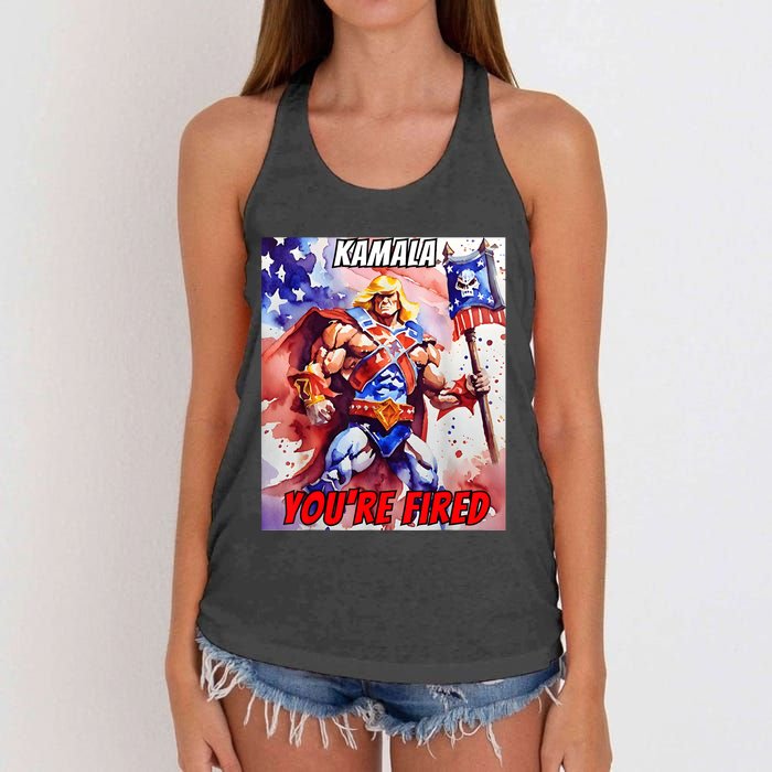 Kamala YouRe Fired Trump Won We All Won 2024 Usa Women's Knotted Racerback Tank