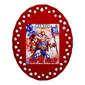 Kamala YouRe Fired Trump Won We All Won 2024 Usa Ceramic Oval Ornament