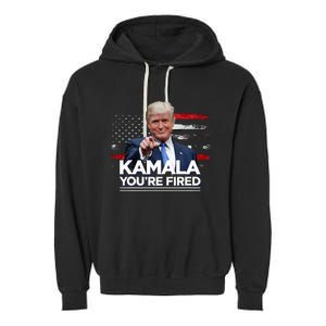 Kamala YouRe Fired Funny President Trump Laughing At Kamala Garment-Dyed Fleece Hoodie