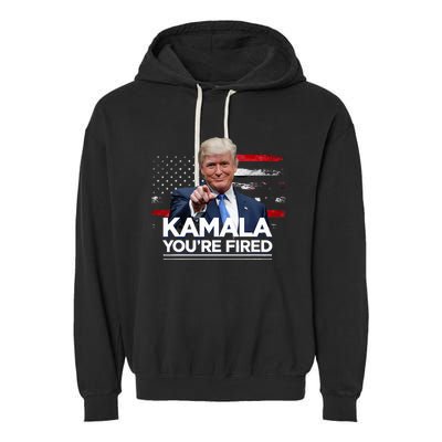 Kamala YouRe Fired Funny President Trump Laughing At Kamala Garment-Dyed Fleece Hoodie