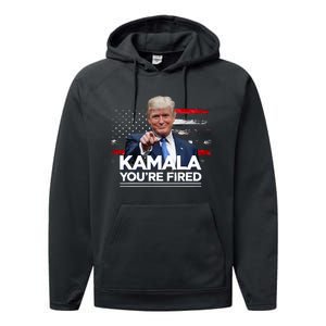 Kamala YouRe Fired Funny President Trump Laughing At Kamala Performance Fleece Hoodie