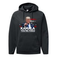 Kamala YouRe Fired Funny President Trump Laughing At Kamala Performance Fleece Hoodie