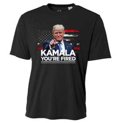 Kamala YouRe Fired Funny President Trump Laughing At Kamala Cooling Performance Crew T-Shirt