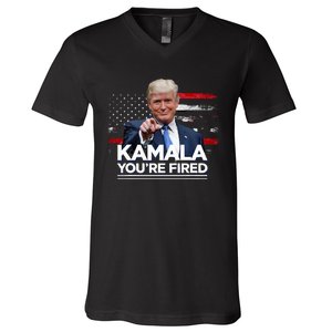 Kamala YouRe Fired Funny President Trump Laughing At Kamala V-Neck T-Shirt