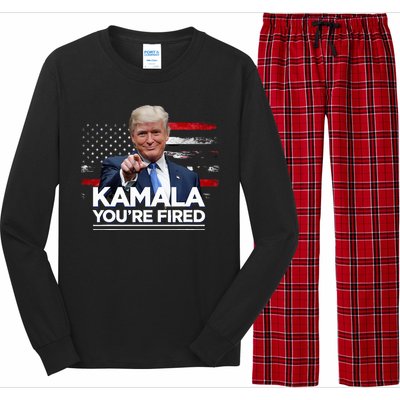 Kamala YouRe Fired Funny President Trump Laughing At Kamala Long Sleeve Pajama Set