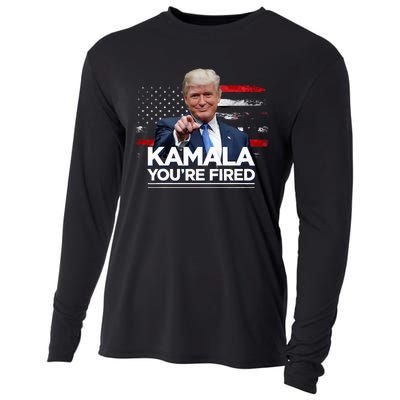 Kamala YouRe Fired Funny President Trump Laughing At Kamala Cooling Performance Long Sleeve Crew