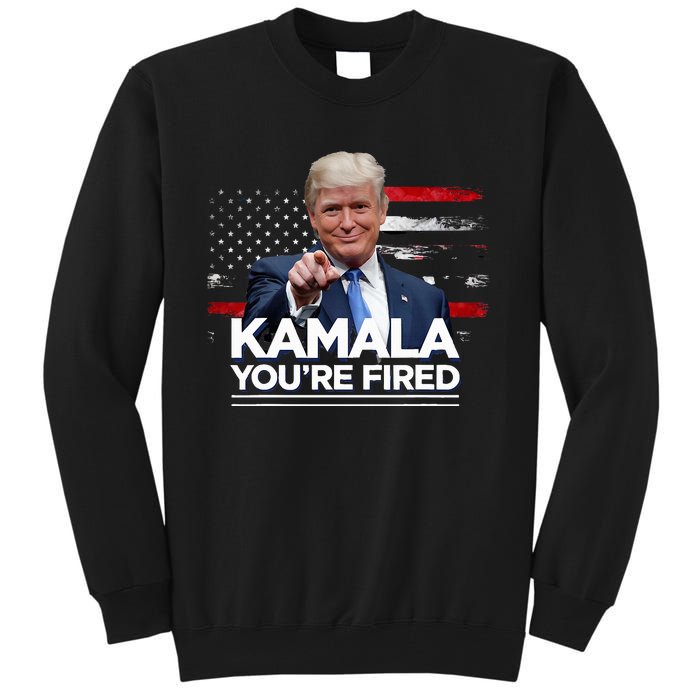 Kamala YouRe Fired Funny President Trump Laughing At Kamala Tall Sweatshirt