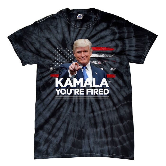 Kamala YouRe Fired Funny President Trump Laughing At Kamala Tie-Dye T-Shirt