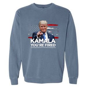 Kamala YouRe Fired Funny President Trump Laughing At Kamala Garment-Dyed Sweatshirt