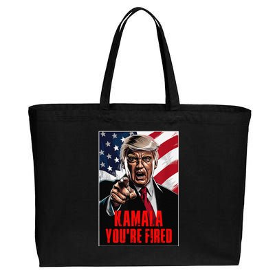 Kamala YouRe Fired Trump 2024 Funny Supporter Anti Kamala Cotton Canvas Jumbo Tote