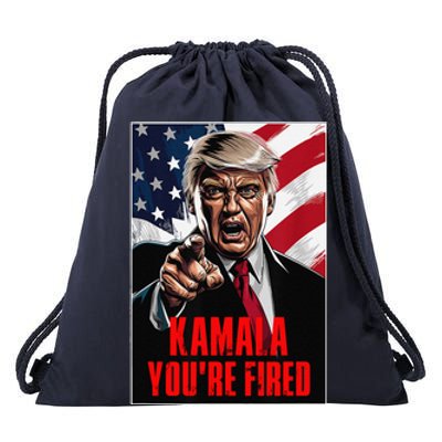 Kamala YouRe Fired Trump 2024 Funny Supporter Anti Kamala Drawstring Bag