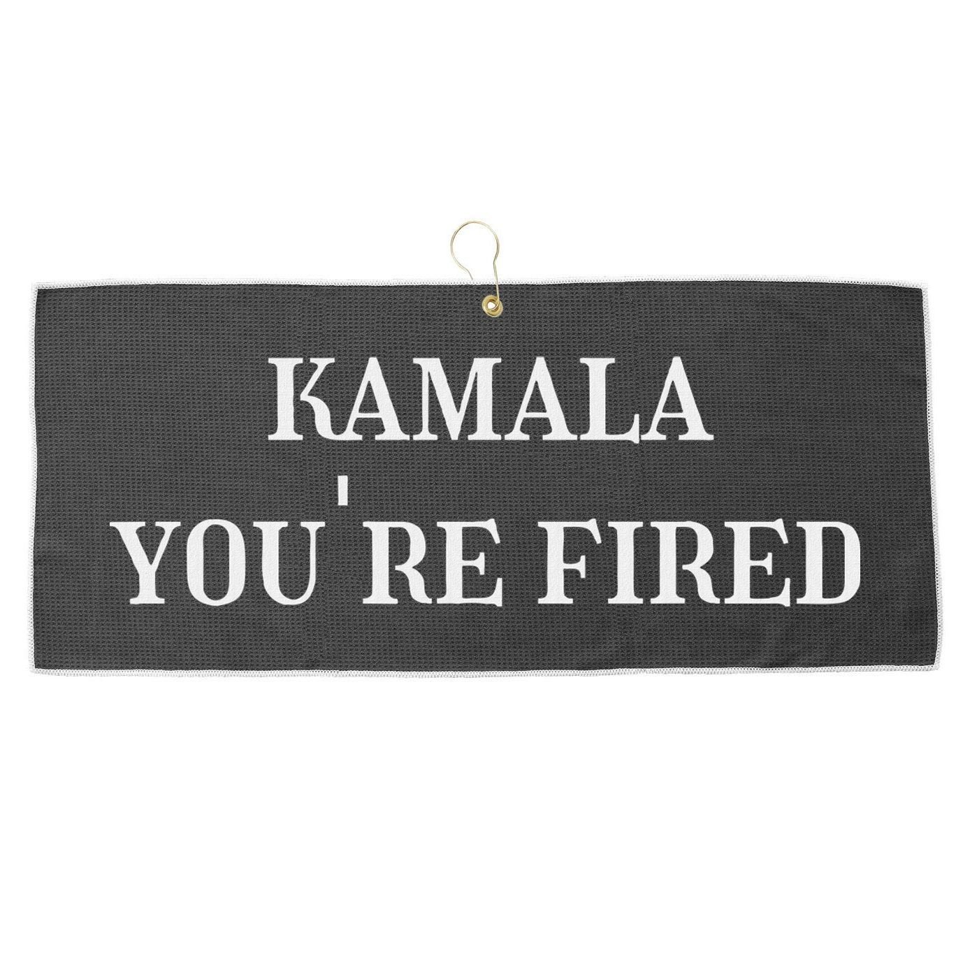 Kamala YouRe Fired Funny Text Large Microfiber Waffle Golf Towel