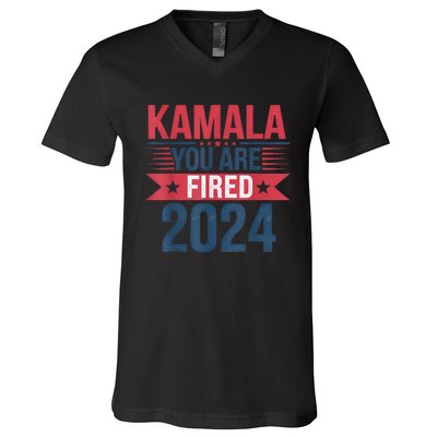 Kamala YouRe Fired Funny Anti Kamala Harris Election 2024 V-Neck T-Shirt