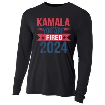 Kamala YouRe Fired Funny Anti Kamala Harris Election 2024 Cooling Performance Long Sleeve Crew