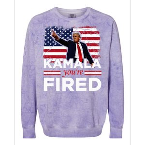 Kamala YouRe Fired Funny Colorblast Crewneck Sweatshirt