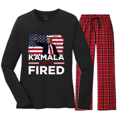 Kamala YouRe Fired Funny Women's Long Sleeve Flannel Pajama Set 