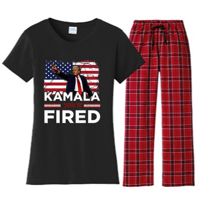 Kamala YouRe Fired Funny Women's Flannel Pajama Set