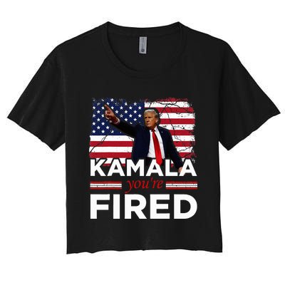 Kamala YouRe Fired Funny Women's Crop Top Tee