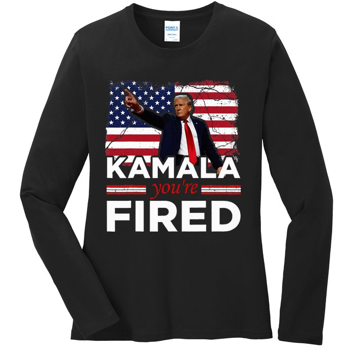 Kamala YouRe Fired Funny Ladies Long Sleeve Shirt