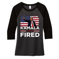 Kamala YouRe Fired Funny Women's Tri-Blend 3/4-Sleeve Raglan Shirt