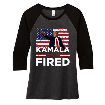 Kamala YouRe Fired Funny Women's Tri-Blend 3/4-Sleeve Raglan Shirt