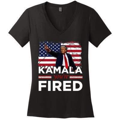 Kamala YouRe Fired Funny Women's V-Neck T-Shirt