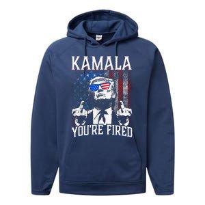 Kamala YouRe Fired Funny Performance Fleece Hoodie