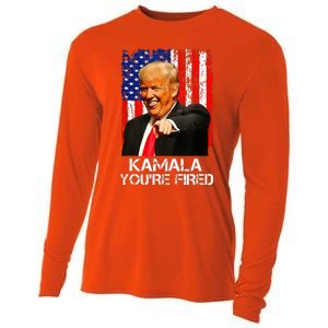 Kamala Youre Fired President Trump Laughing At Kamala Cooling Performance Long Sleeve Crew