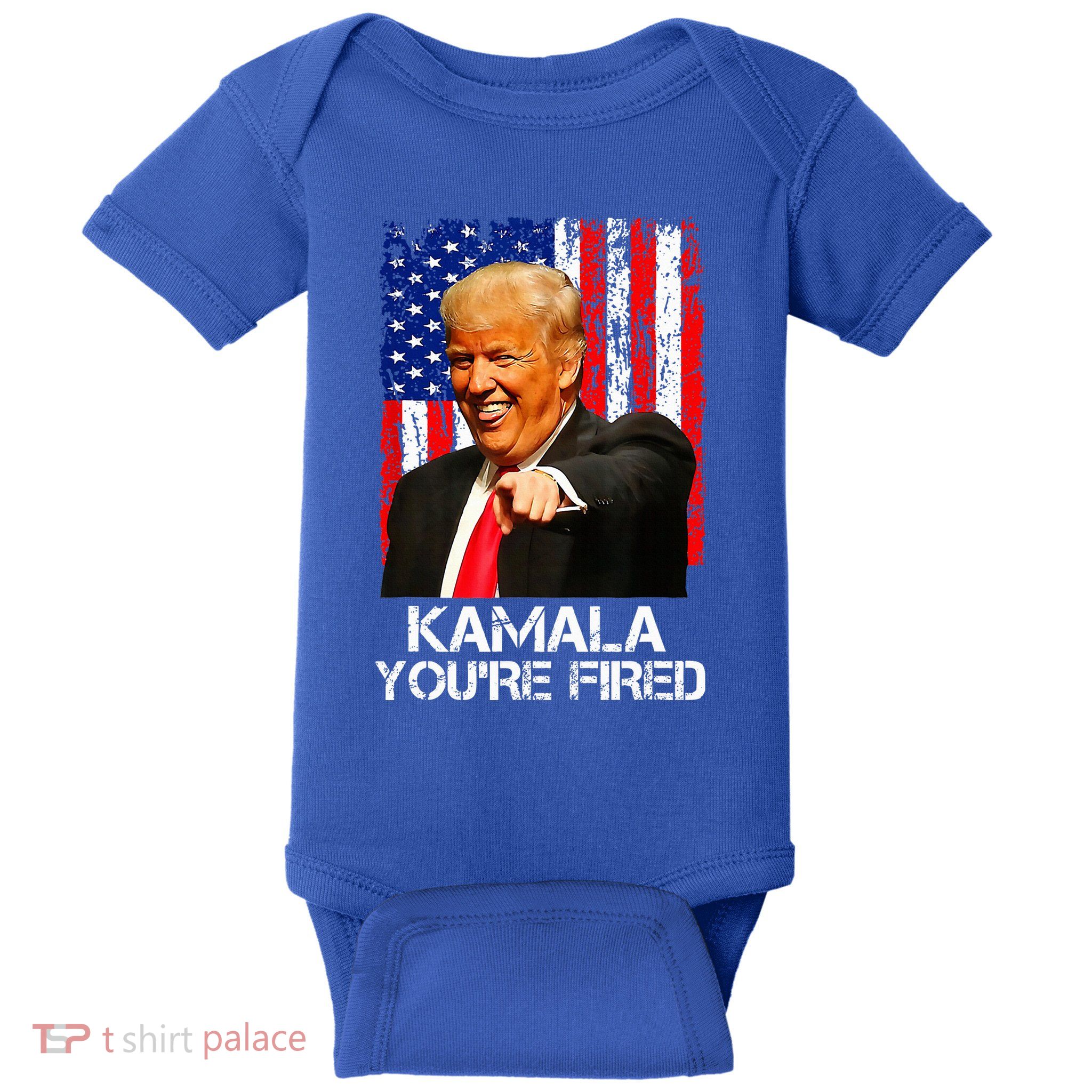 Kamala Youre Fired President Trump Laughing At Kamala Baby Bodysuit