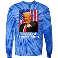 Kamala Youre Fired President Trump Laughing At Kamala Tie-Dye Long Sleeve Shirt