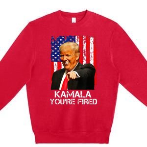 Kamala Youre Fired President Trump Laughing At Kamala Premium Crewneck Sweatshirt